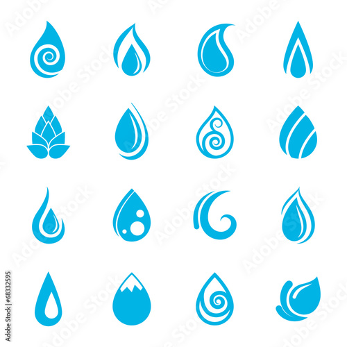 Blue Water Drops Icons