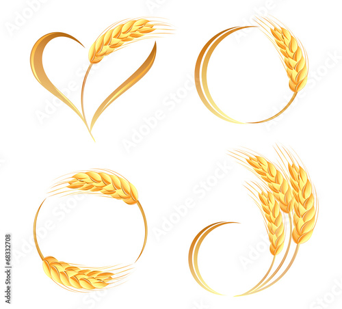 Abstract wheat ears icons
