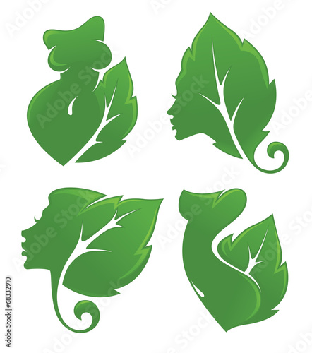 spa, beauty and nature symbols