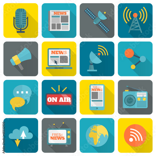 Set of media icons