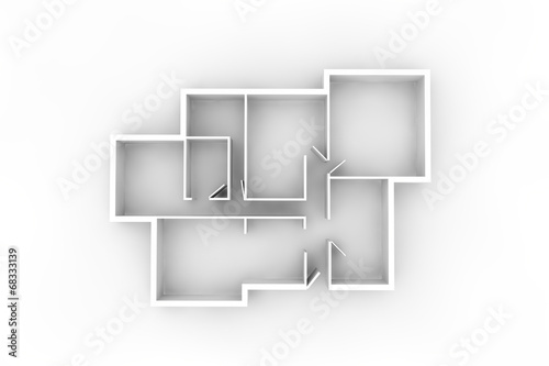 floorplan for a typical house or office building from above