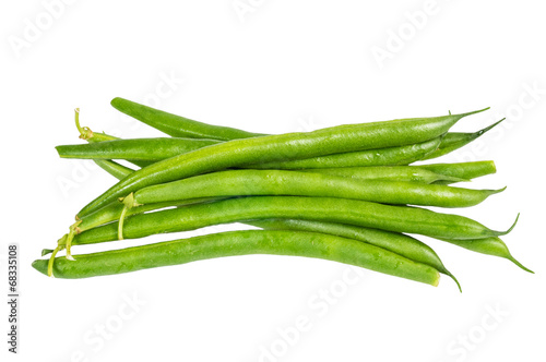 Fresh picked green beans isolated