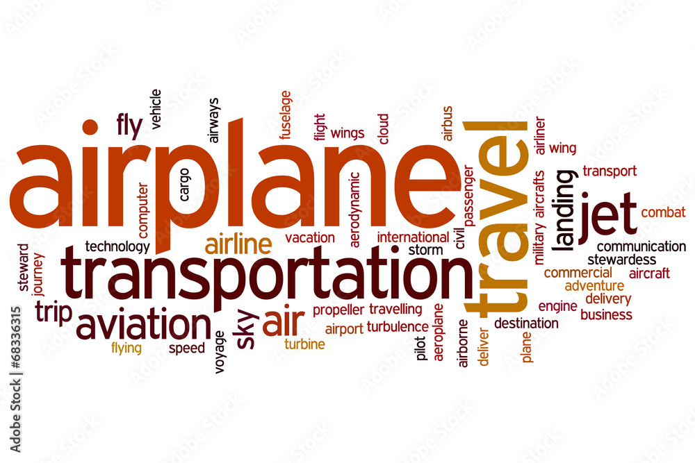 Fototapeta premium Airplane word cloud