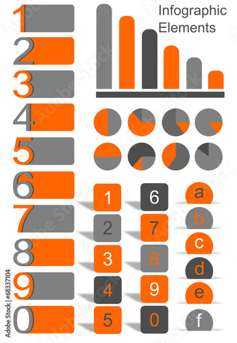 Infographics set numbers and letters