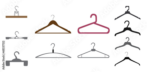 Set of Hanger. Isolated on White Background. Vector Illustration