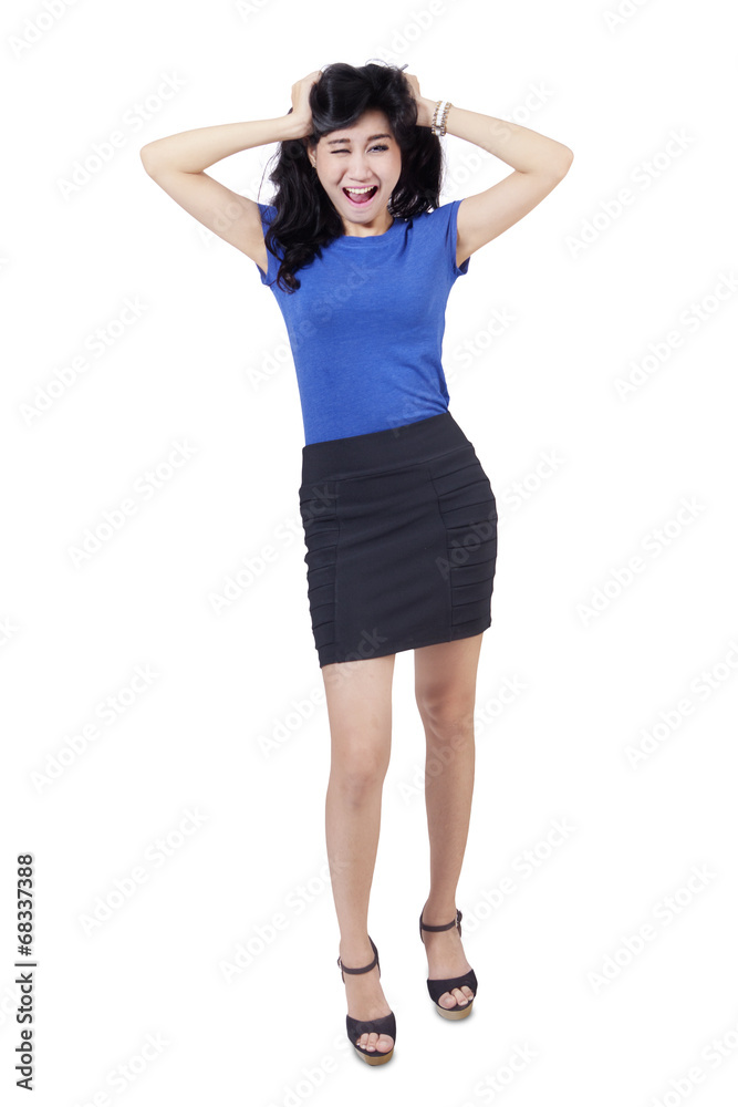 Portrait of stressful asian woman Portrait of stressful asian woman
