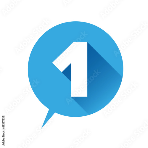 Number one icon - flat style
