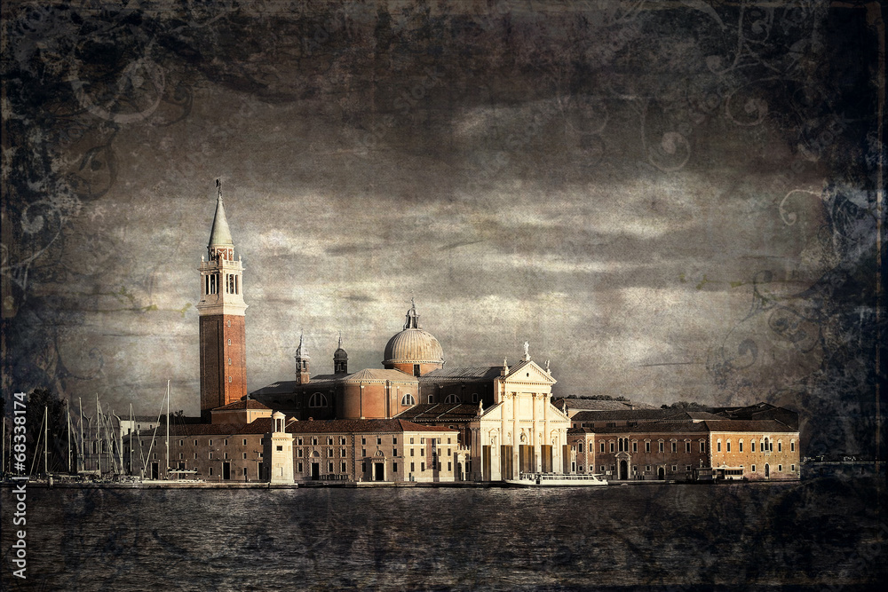 Fototapeta premium Kościół San Giorgio Maggiore w Wenecji styl retro