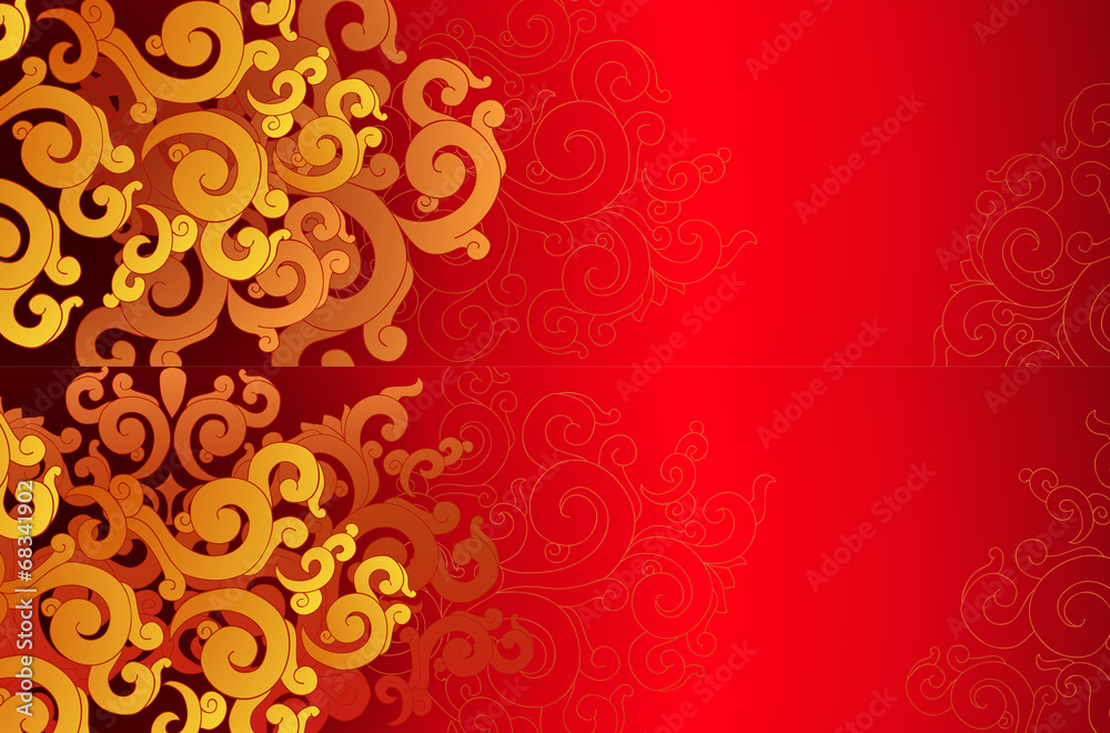 Red pattern in oriental style. Red pattern in oriental style.