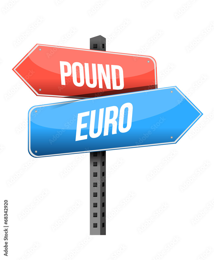 pound, euro street sign illustration design pound, euro street sign illustration design