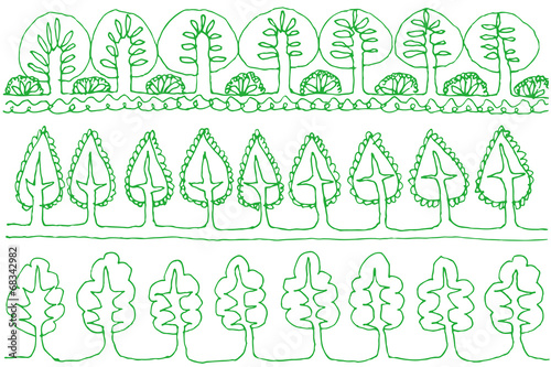 エコ　木　ライン　一筆書き