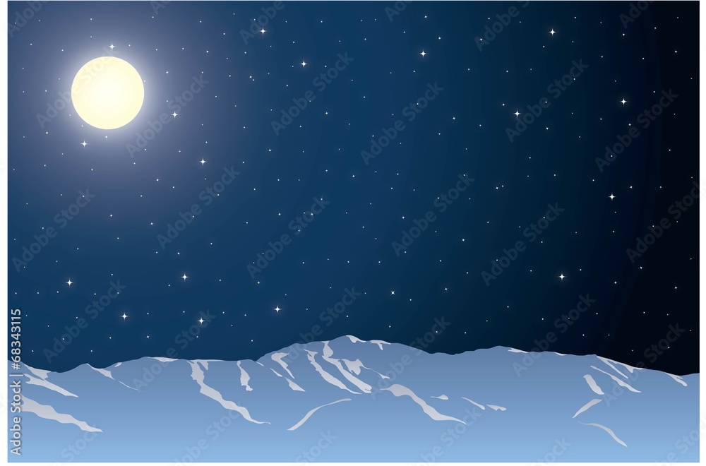 Naklejka premium Winter night landscape