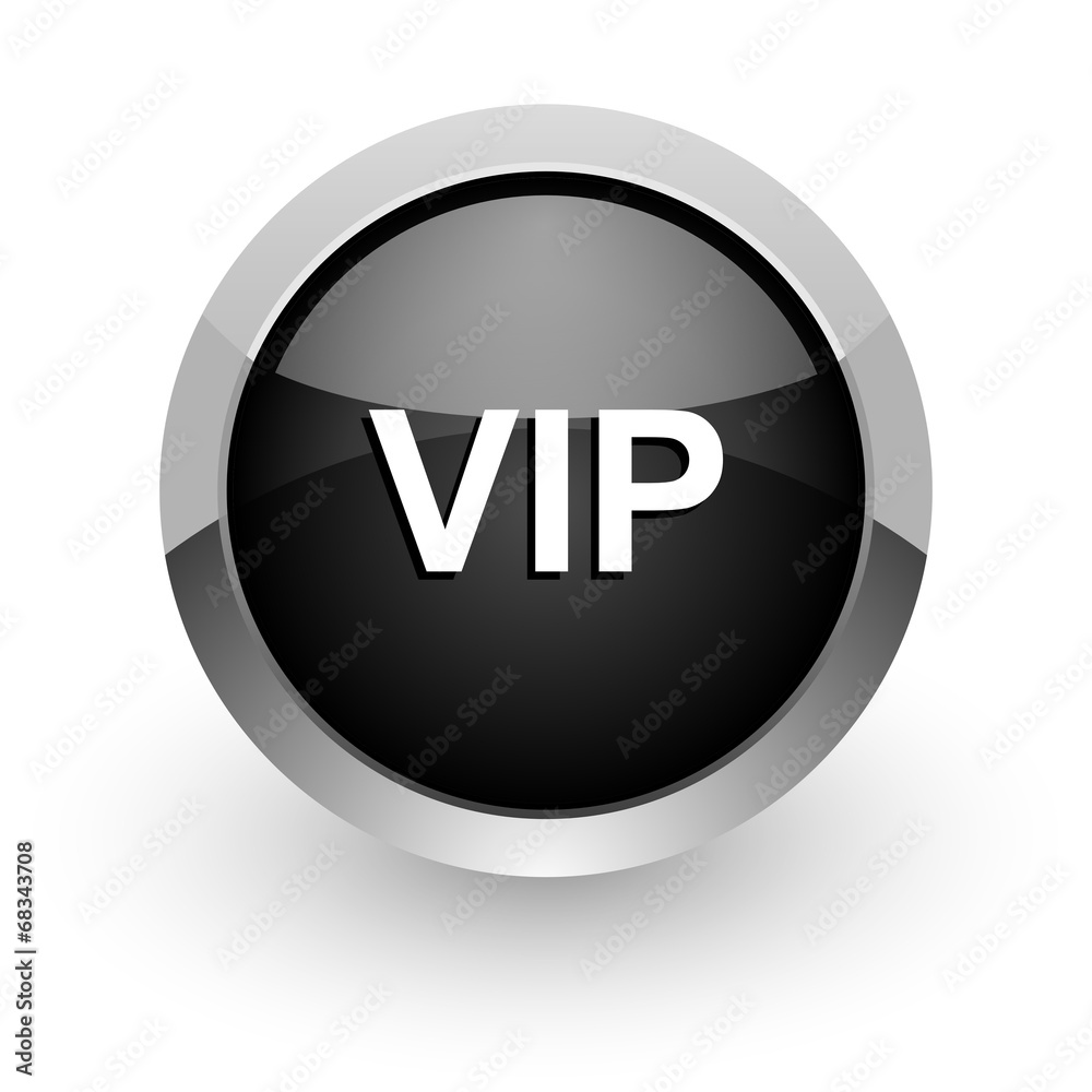 vip black chrome glossy web icon vip black chrome glossy web icon