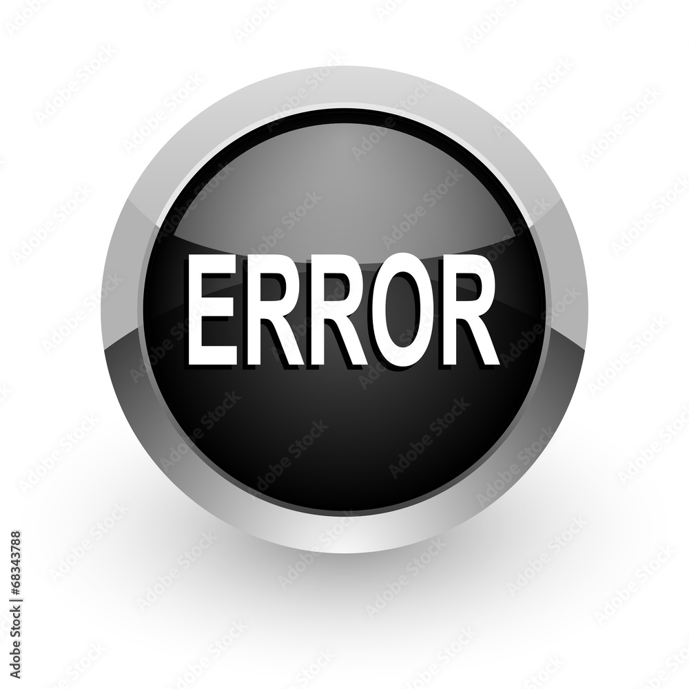error black chrome glossy web icon error black chrome glossy web icon