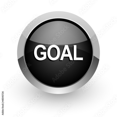 goal black chrome glossy web icon
