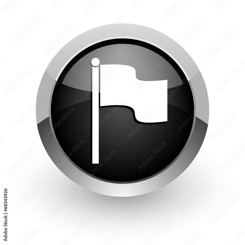 flag black chrome glossy web icon flag black chrome glossy web icon