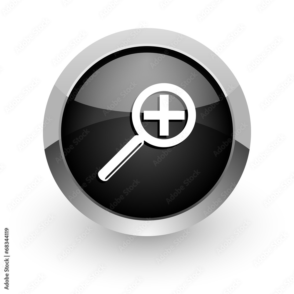 lens black chrome glossy web icon lens black chrome glossy web icon