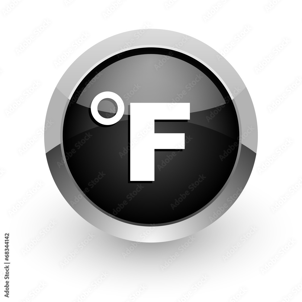 fahrenheit black chrome glossy web icon fahrenheit black chrome glossy web icon