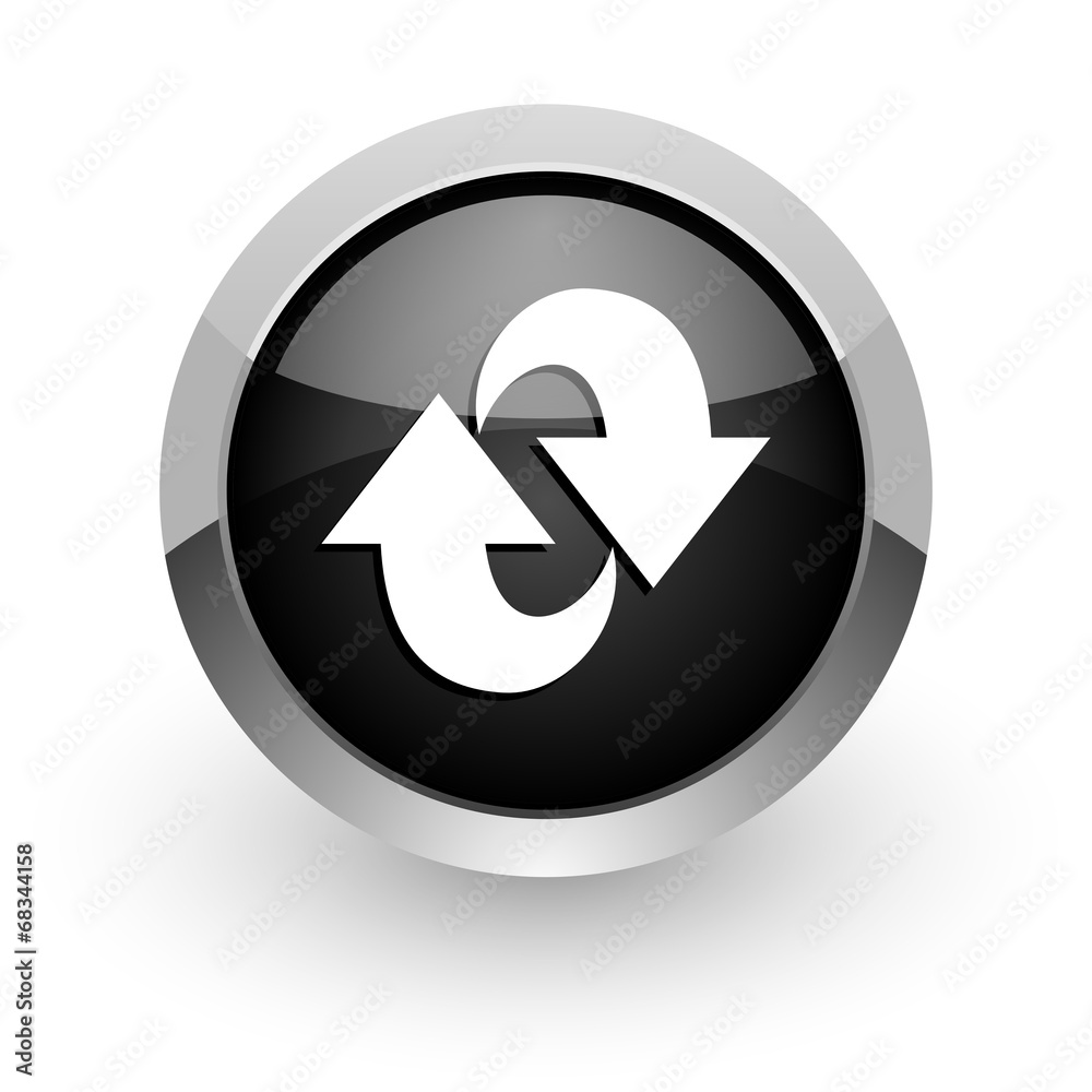 rotation black chrome glossy web icon rotation black chrome glossy web icon