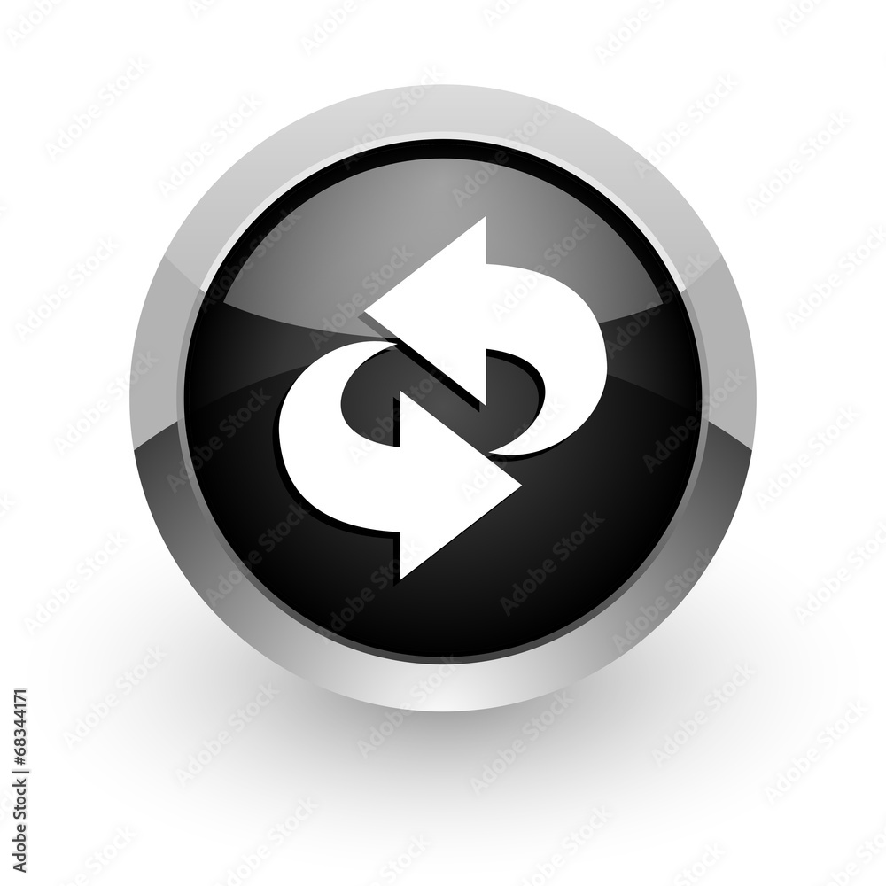 rotation black chrome glossy web icon rotation black chrome glossy web icon