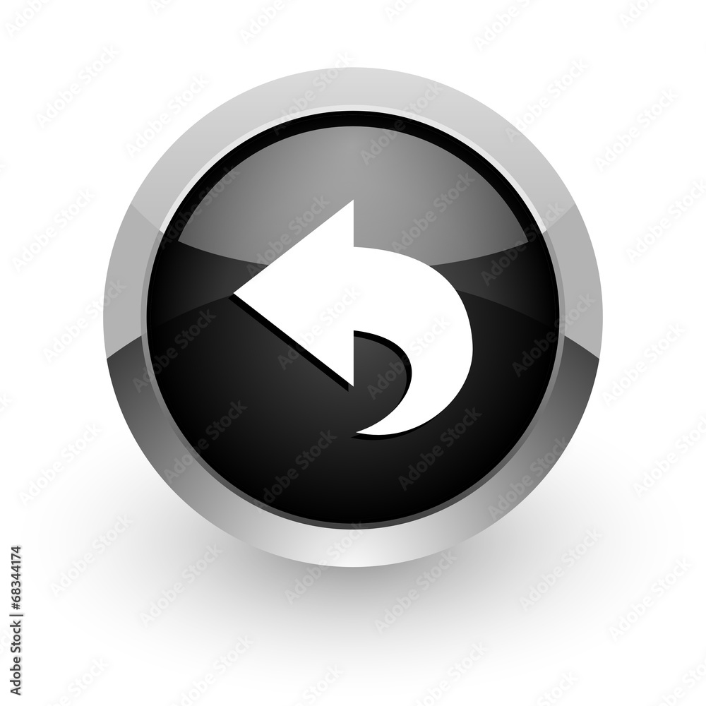 back black chrome glossy web icon back black chrome glossy web icon