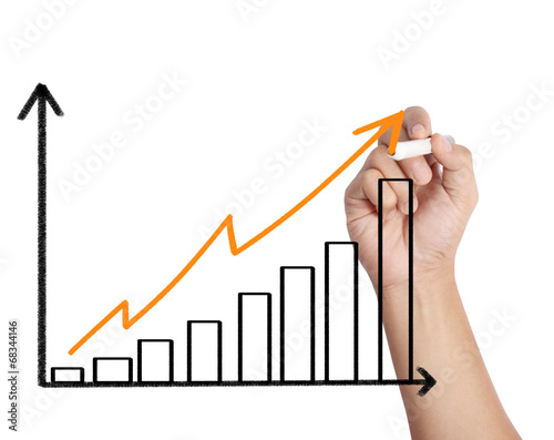 Male drawing a graph