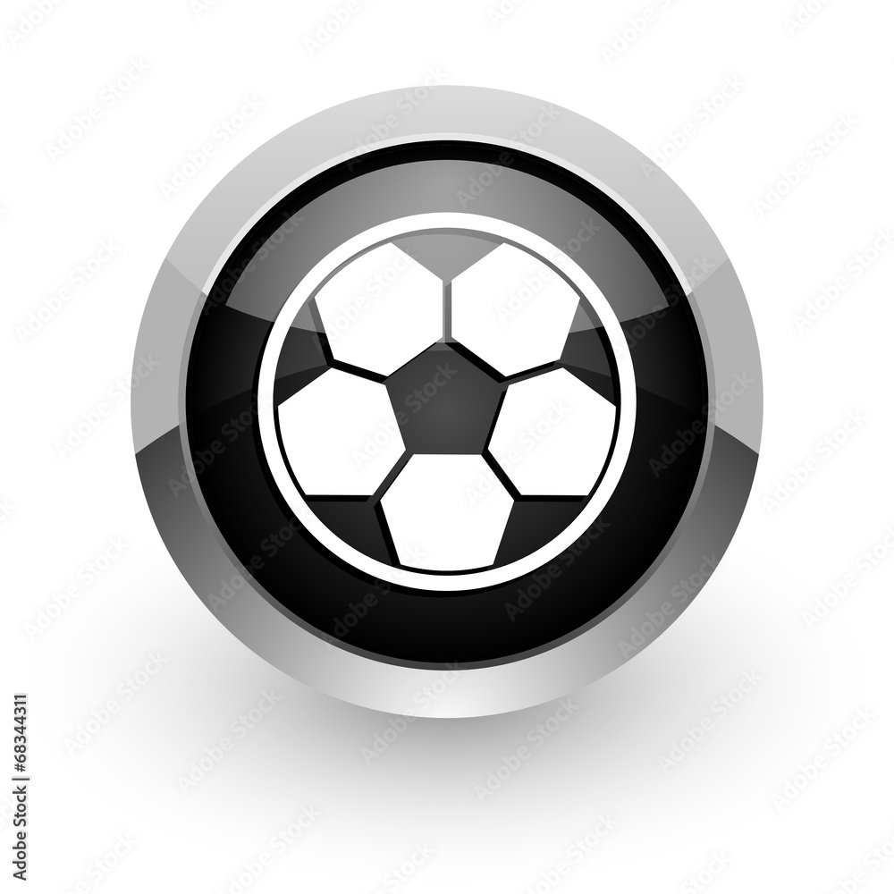 soccer black chrome glossy web icon soccer black chrome glossy web icon