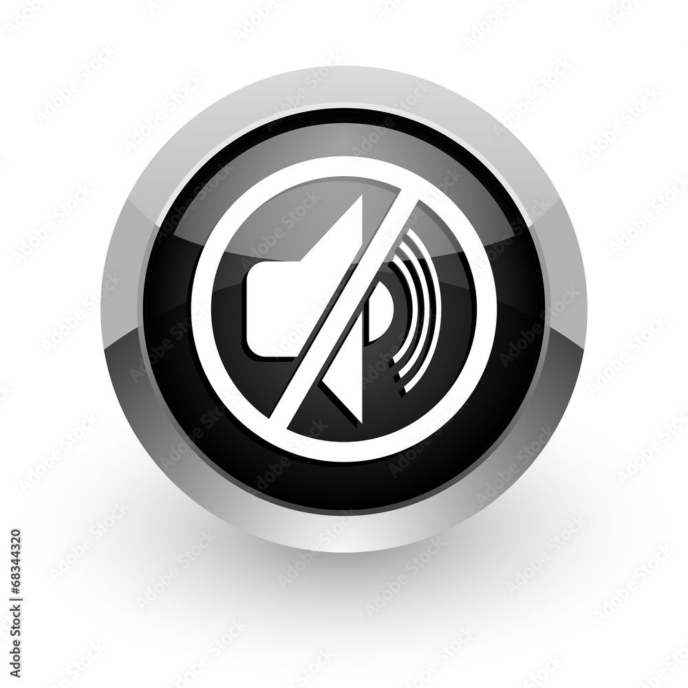 mute black chrome glossy web icon mute black chrome glossy web icon