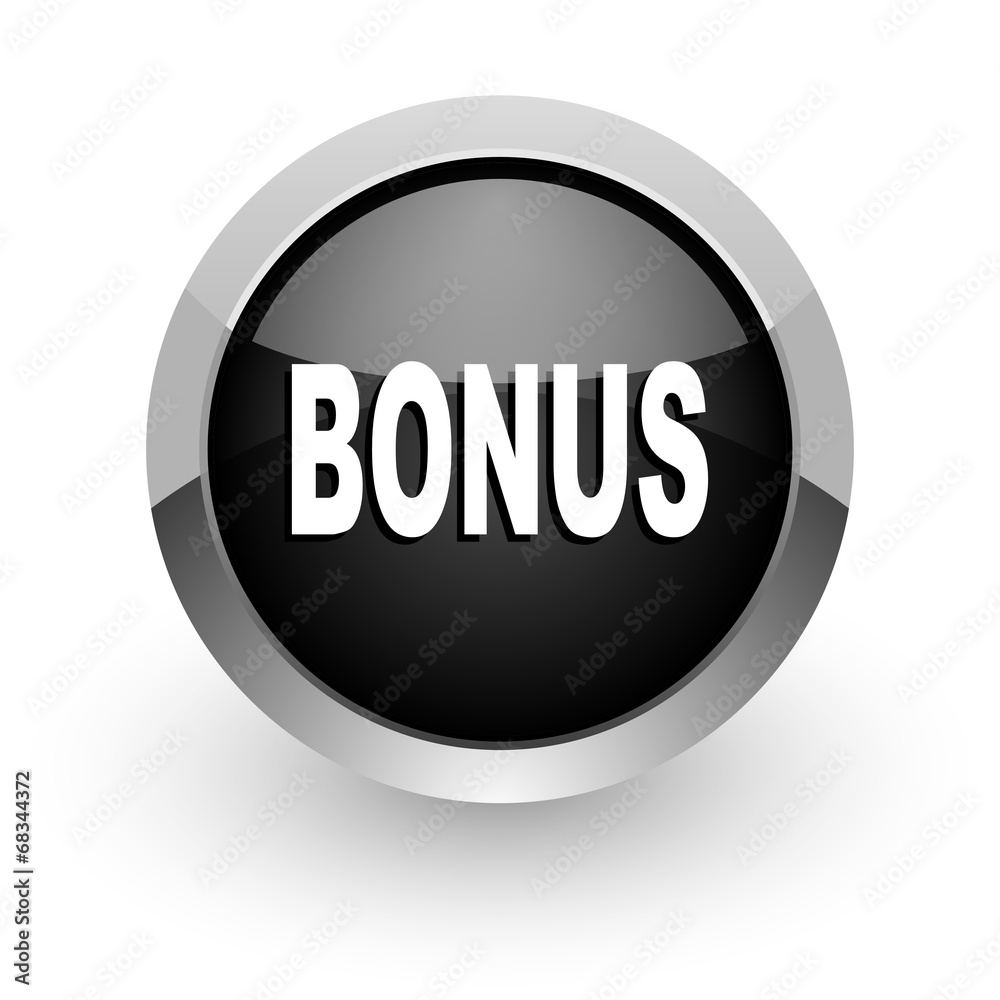 bonus black chrome glossy web icon bonus black chrome glossy web icon