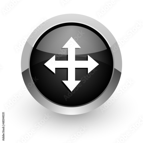 Free Download arrow black chrome glossy web icon - GFXLoad
