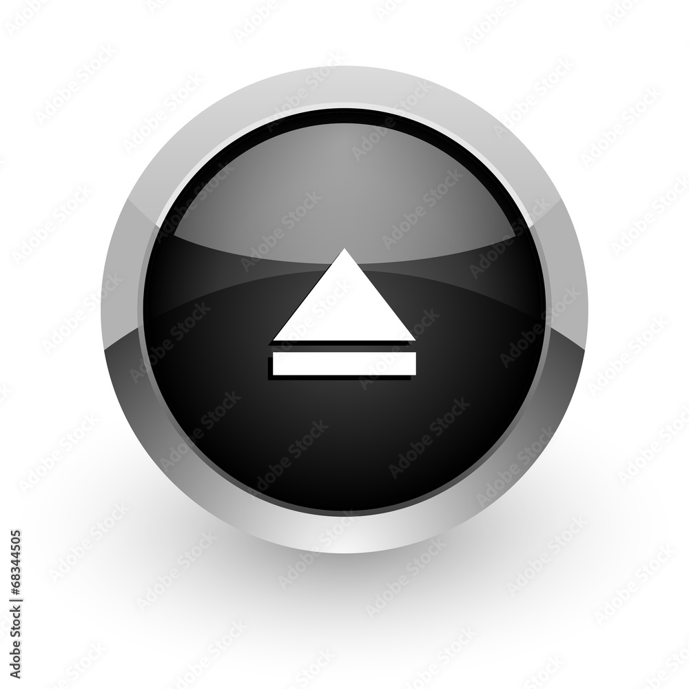 eject black chrome glossy web icon eject black chrome glossy web icon