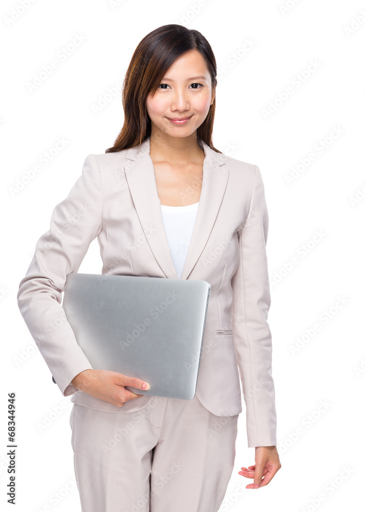 Businesss woman hold with laptop computer Businesss woman hold with laptop computer