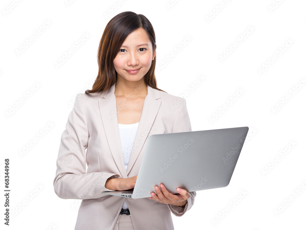 Businesss woman use notebook computer Businesss woman use notebook computer