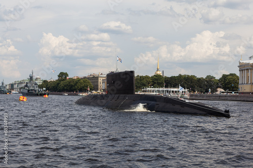 Ships on the Neva River. St. Petersburg.