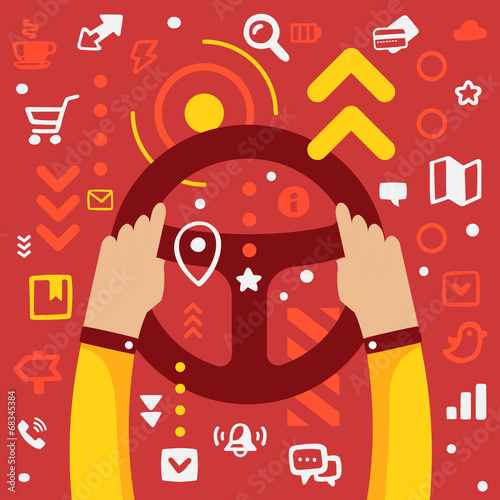 Bright vector illustration hands of men in business suit holding