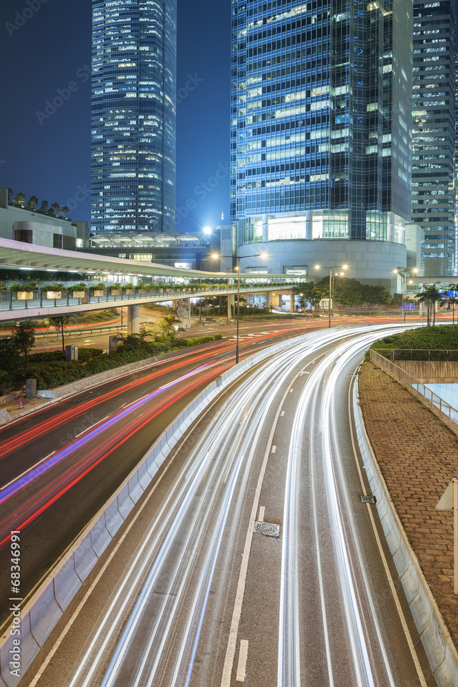 Night Traffic in Hong Kong