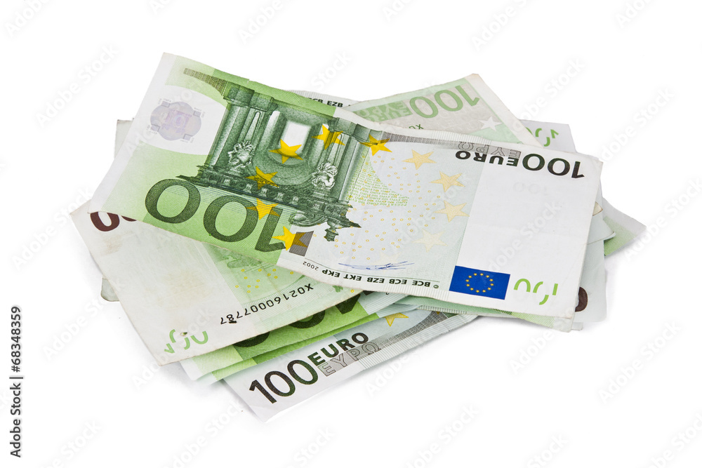 Euro banknotes isolated on white background, currencies Euro banknotes isolated on white background, currencies