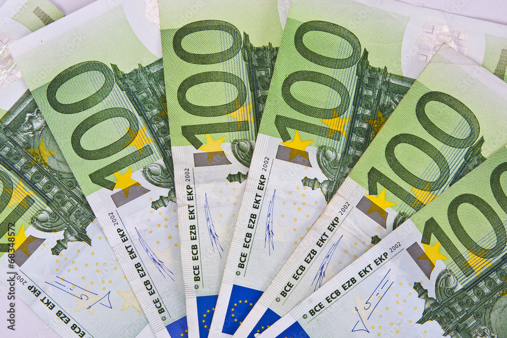 Euro banknotes isolated on white background, currencies Euro banknotes isolated on white background, currencies