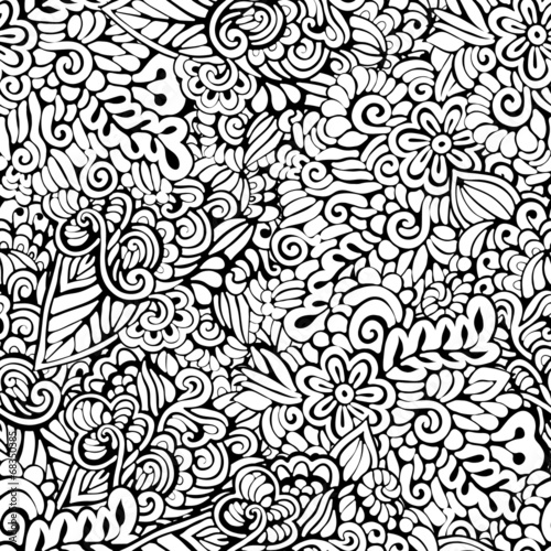 Abstract Vector Hand Drawn Seamless Pattern
