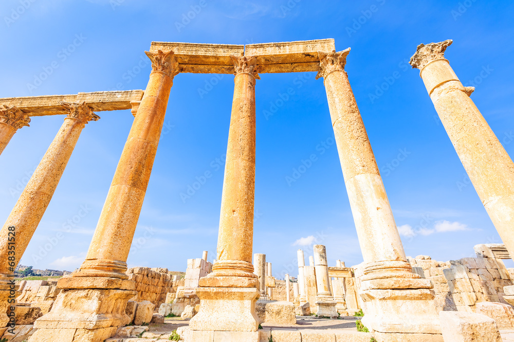 Columns of Gerasa in the ancient Jordanian city of Jerash
