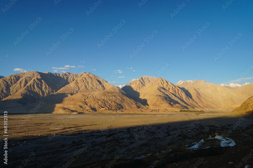 Himalayas mountains in Nubra valley near  Diskit Gompa, Ladakh,
