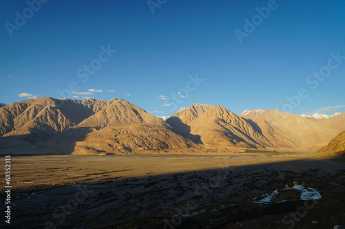 Himalayas mountains in Nubra valley near Diskit Gompa, Ladakh,