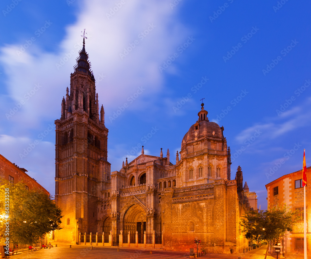 twilight view of Toledo Cathedral