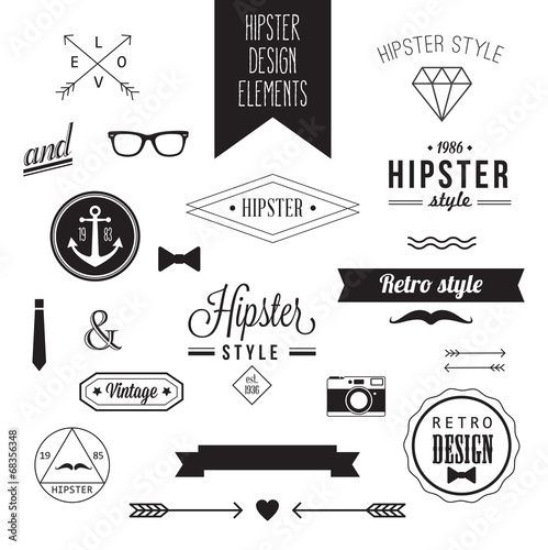 Hipster Style Vintage Design Elements