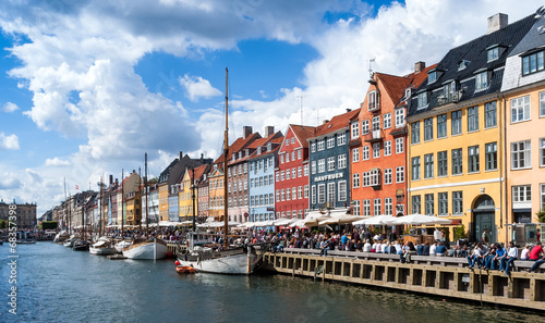 Crowds at Nyhavn, Copenhagen, Denmark