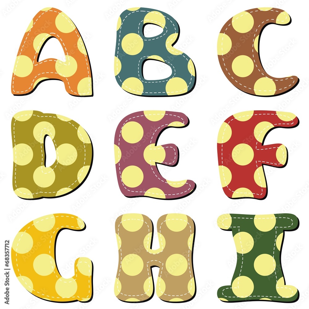 scrapbook alphabet on white background