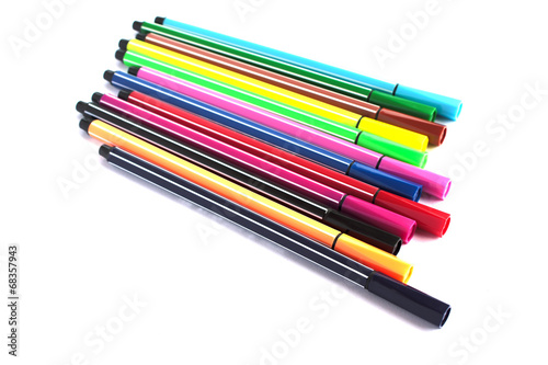 Colorful pen on white background