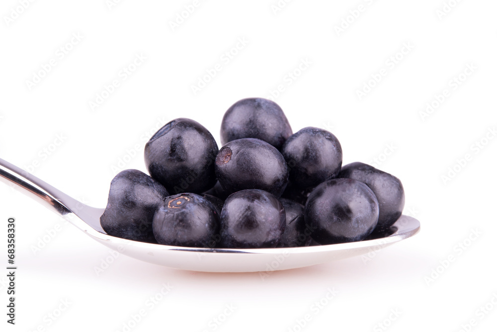 blueberries on spoon blueberries on spoon