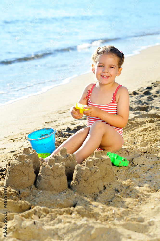 Toddler girl at beach Toddler girl at beach