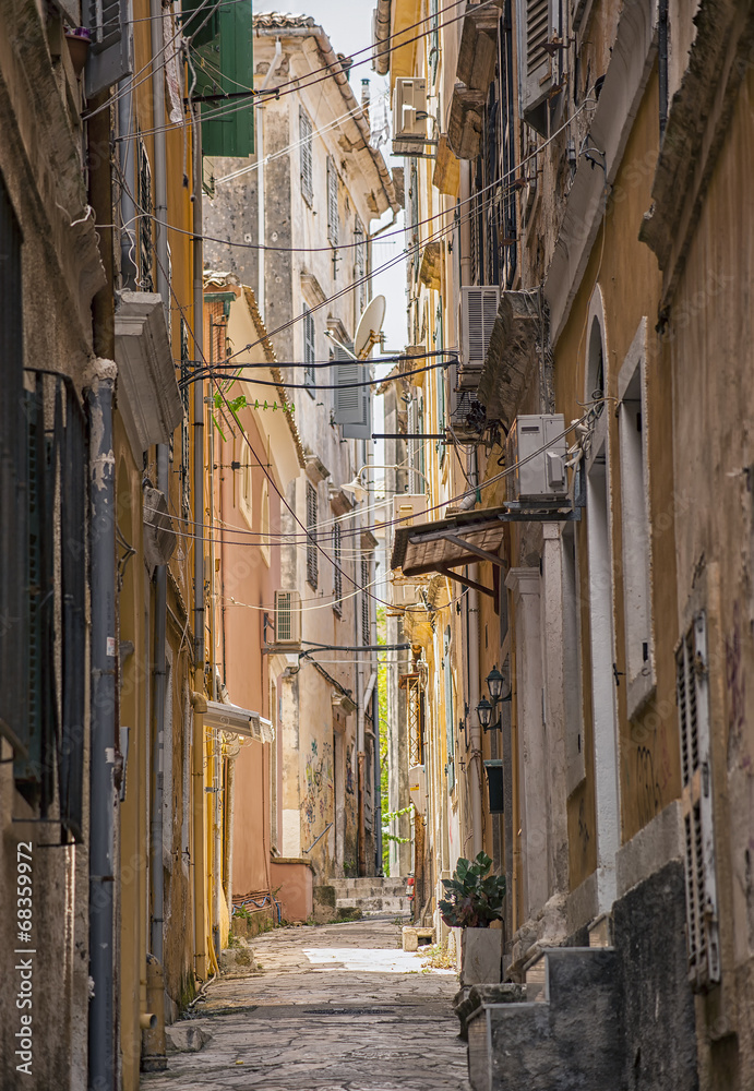 greek street, corfu